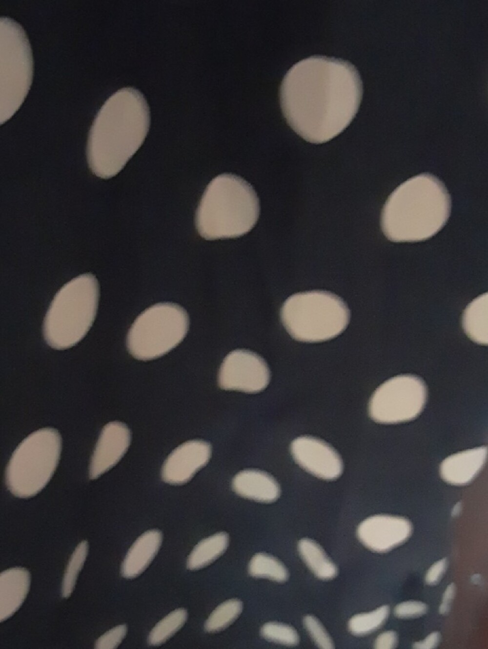 Betsey Johnson Black Slip Maxi Dress with Cream Polka Dots and Tie-Back - Picture 6 of 7